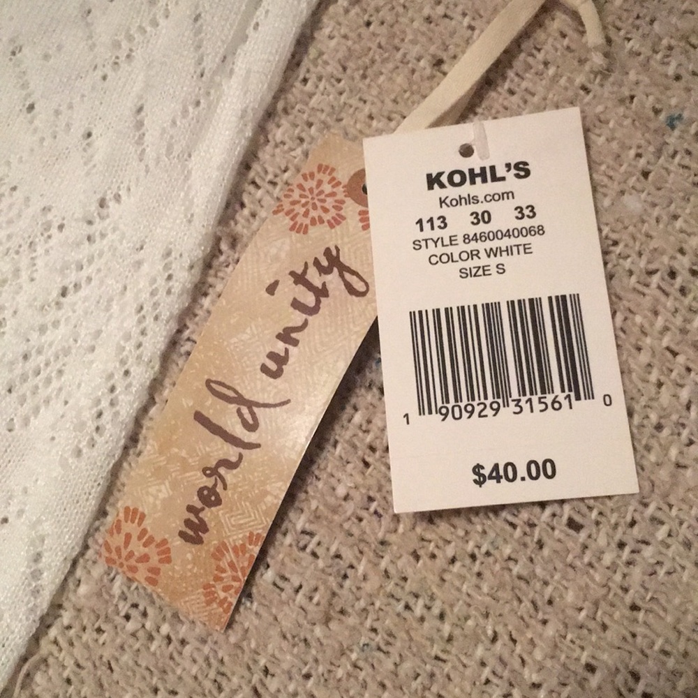 NWT White Short Sleeved Open Cardigan - Picture 5 of 6